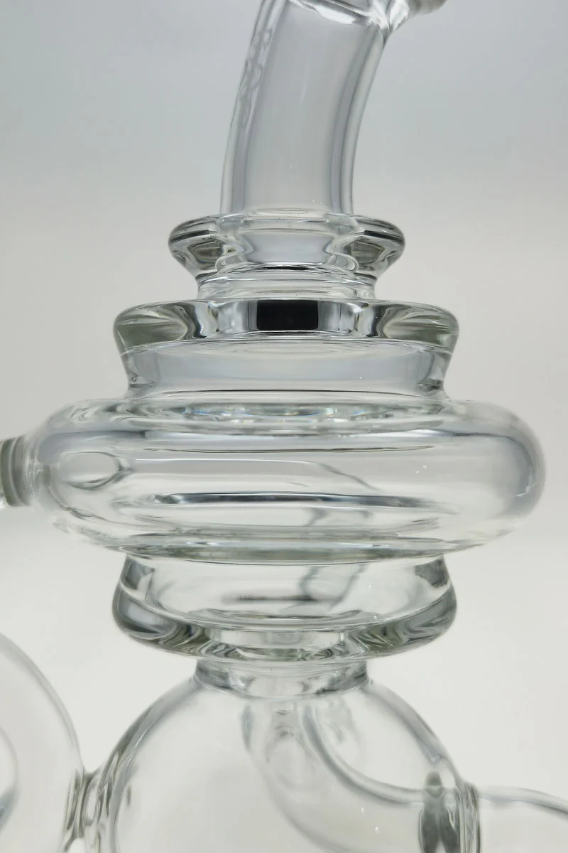 TAG - 8" Recycling Stacked Bellow Ball Bent Neck with Super Slit Puck Diffuser Dab Rig (14MM Female) - Image 32