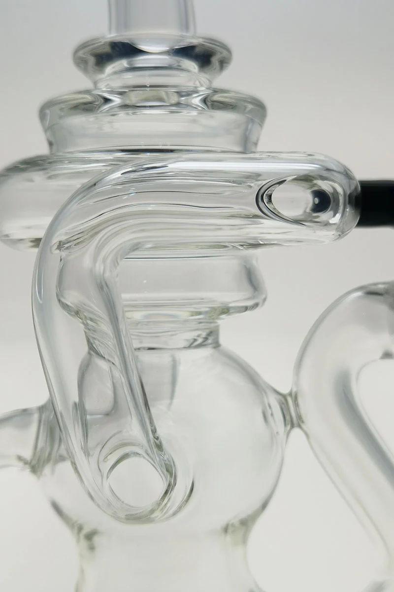 TAG - 8" Recycling Stacked Bellow Ball Bent Neck with Super Slit Puck Diffuser Dab Rig (14MM Female) - Image 77
