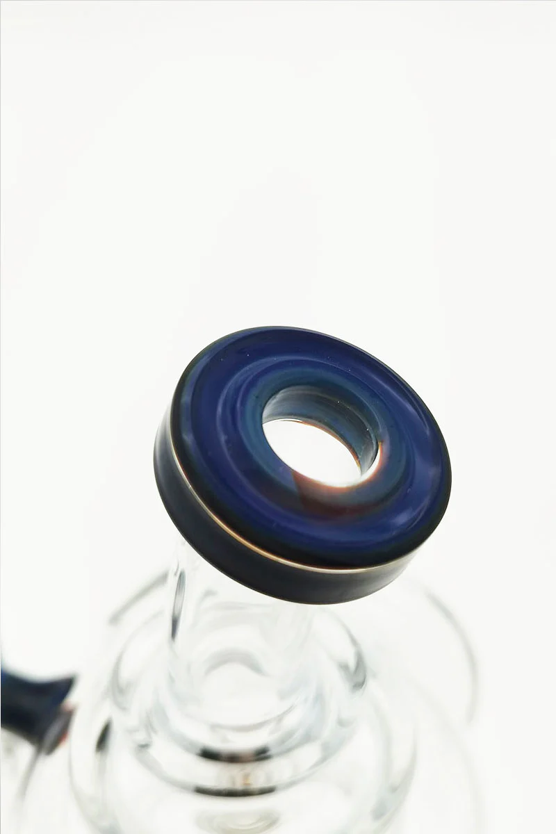 TAG - 8" Recycling Stacked Bellow Ball Bent Neck with Super Slit Puck Diffuser Dab Rig (14MM Female) - Image 9