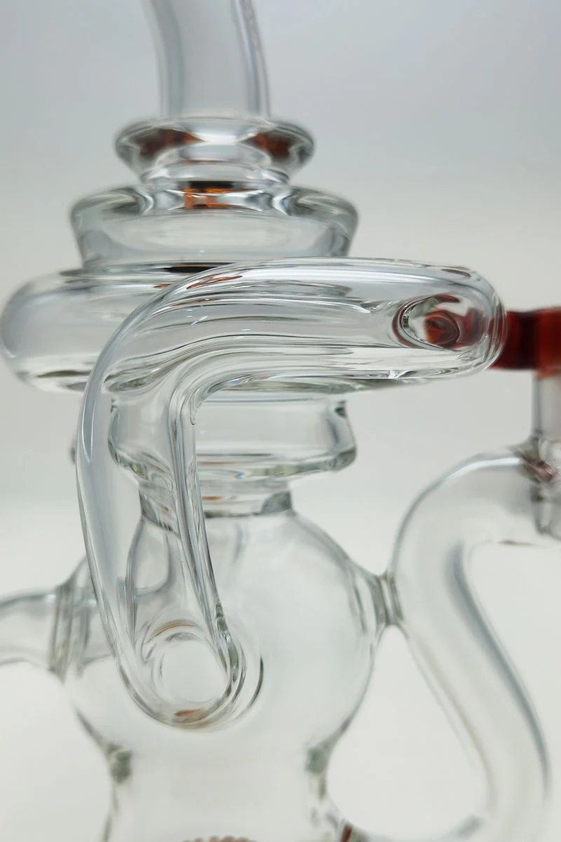 TAG - 8" Recycling Stacked Bellow Ball Bent Neck with Super Slit Puck Diffuser Dab Rig (14MM Female) - Image 96