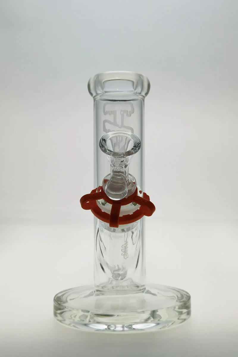 TAG - 8" Straight Tube Bong 44x4MM - 18/14MM Downstem (2.75") - Image 3