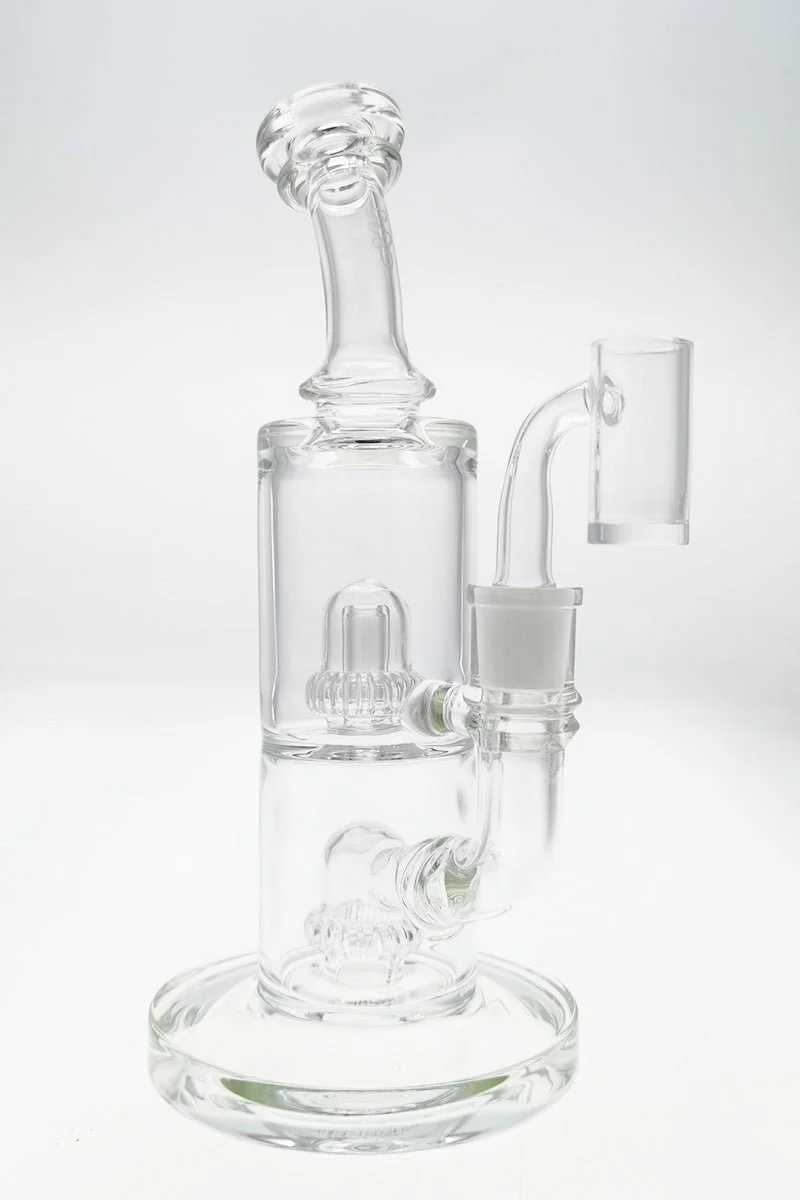 TAG - 9" Bent Neck Double Super Slit UFO Dab Rig Bong 55x5MM (14MM Female) - Image 4