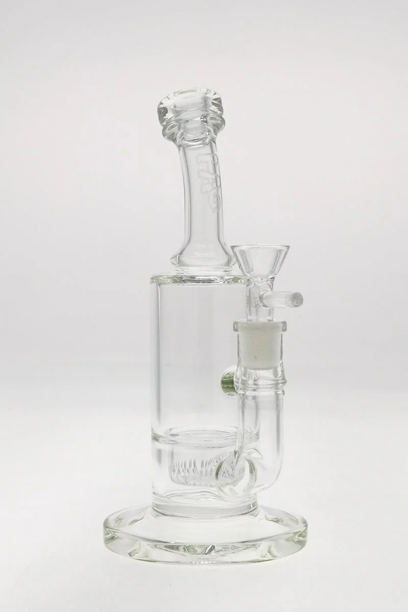 TAG - 9" Bent Neck Interior Showerhead Dab Rig Bong 55x5MM (14MM Female) - Image 9
