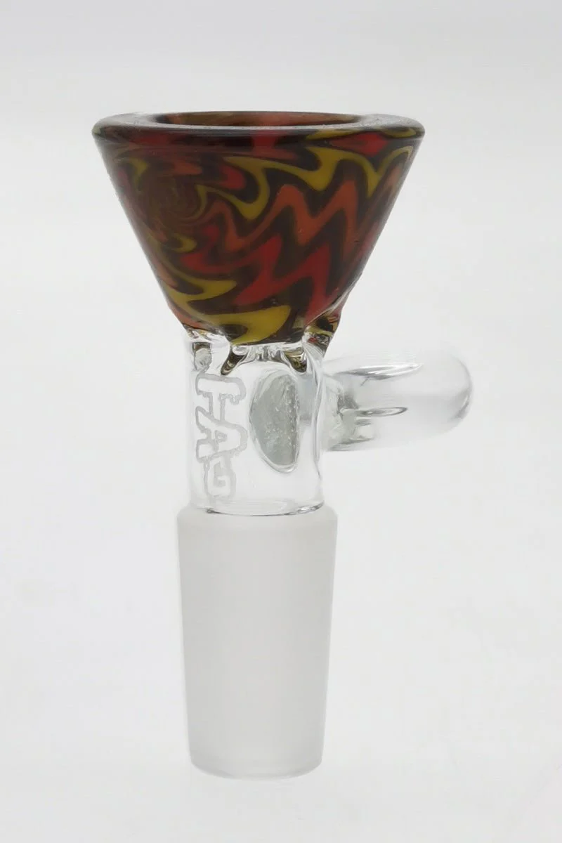 TAG - Worked Reversal Bong Slide Bowl Piece w/ Pinched Screen and Handle - Image 11