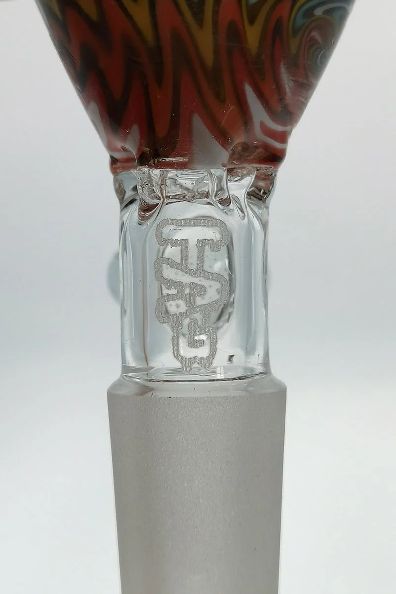 TAG - Worked Reversal Bong Slide Bowl Piece w/ Pinched Screen and Handle - Image 16