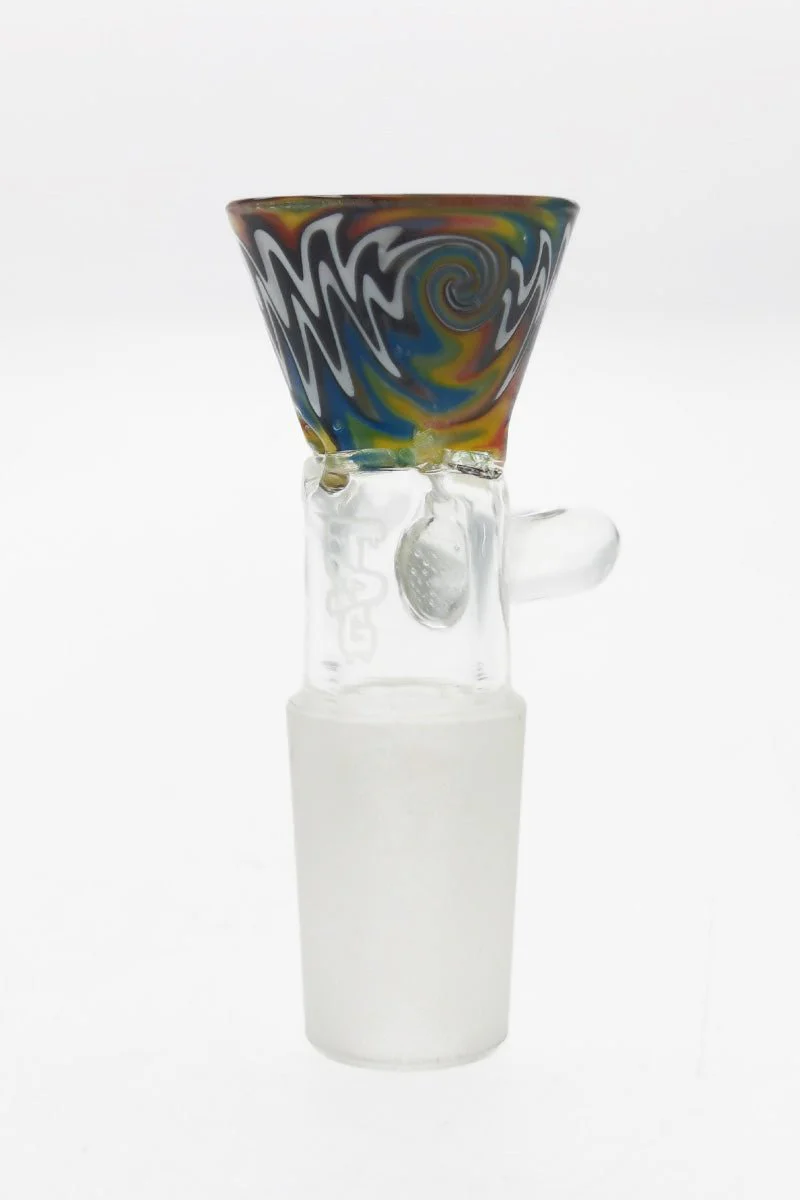TAG - Worked Reversal Bong Slide Bowl Piece w/ Pinched Screen and Handle - Image 27