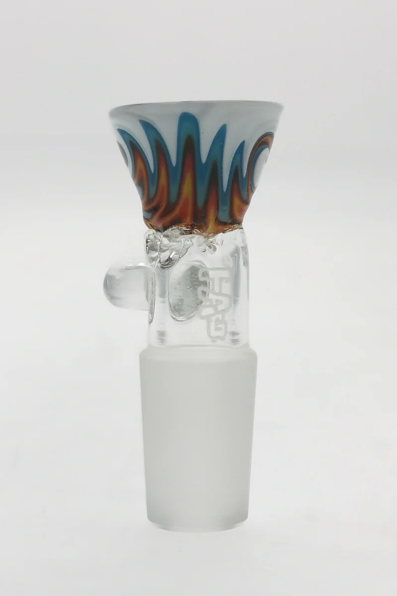 TAG - Worked Reversal Bong Slide Bowl Piece w/ Pinched Screen and Handle - Image 32
