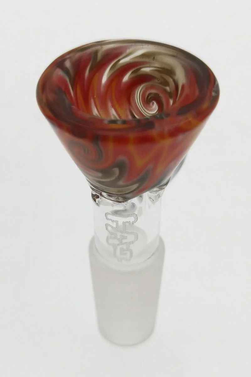 TAG - Worked Reversal Bong Slide Bowl Piece w/ Pinched Screen and Handle - Image 6
